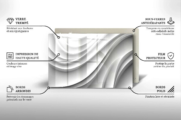 Üveg vágódeszka Geometriai vonalak