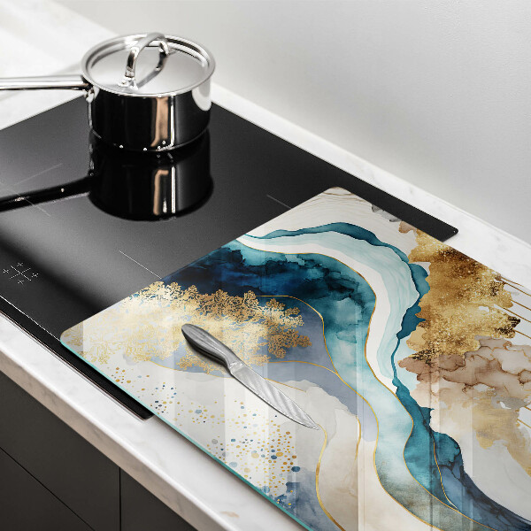 Üveg vágódeszka Színes márvány