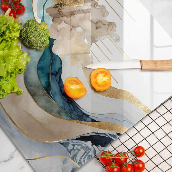 Üveg vágódeszka Színes márvány