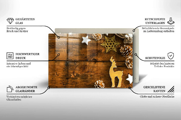 Üveg vágódeszka karácsonyi díszek