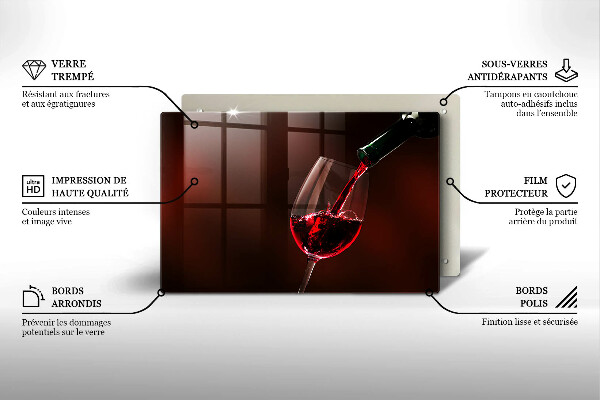 Üveg vágódeszka Egy pohár bor