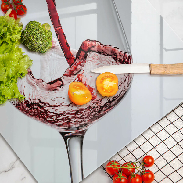 Üveg vágódeszka vörösbor