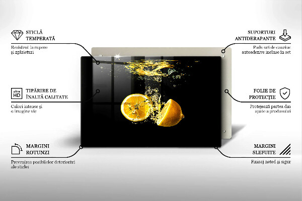 Üveg vágódeszka Lédús citrom gyümölcs