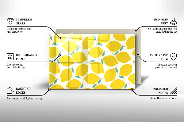 Üveg vágódeszka Rajzfilm citrom