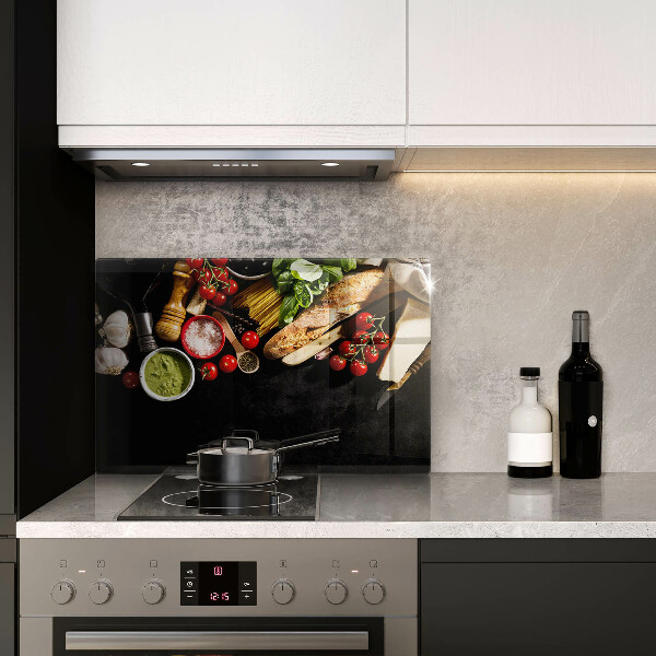 Üveg vágódeszka Olasz alapanyagok és fűszerek