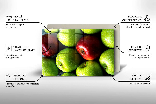 Üveg vágódeszka Lédús alma