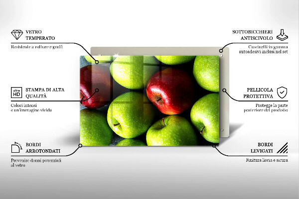 Üveg vágódeszka Lédús alma