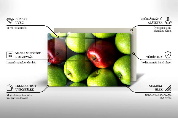 Üveg vágódeszka Lédús alma