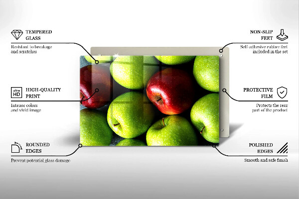 Üveg vágódeszka Lédús alma