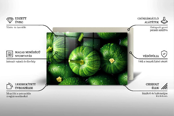 Üveg vágódeszka Zöld sütőtök