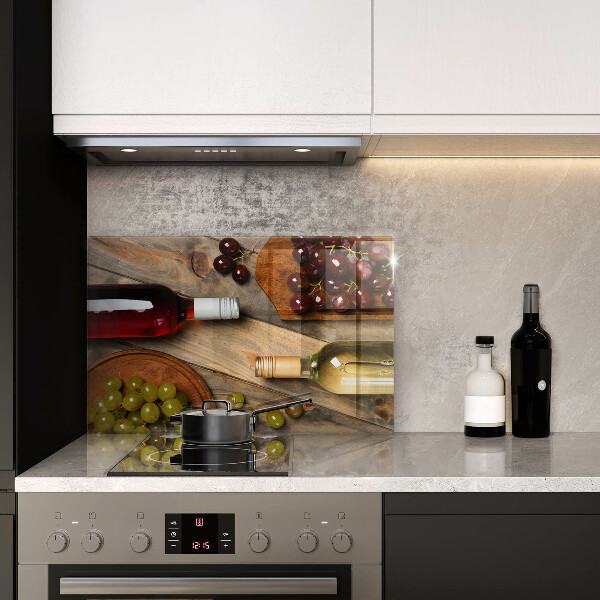 Üveg vágódeszka Borosüvegek és szőlő