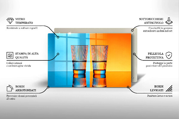 Üveg vágódeszka Két pohár vizet