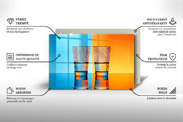 Üveg vágódeszka Két pohár vizet