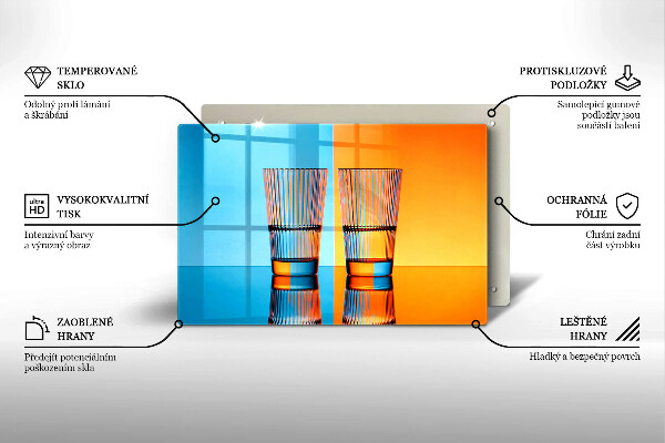 Üveg vágódeszka Két pohár vizet