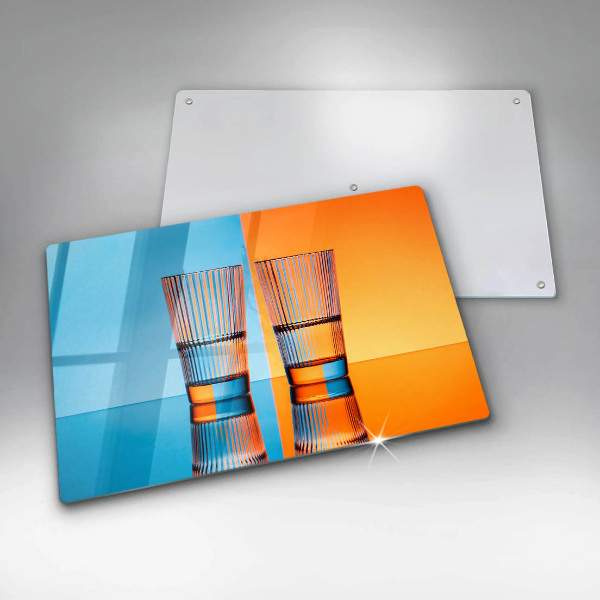 Üveg vágódeszka Két pohár vizet