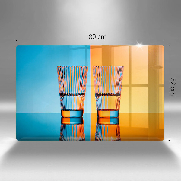 Üveg vágódeszka Két pohár vizet