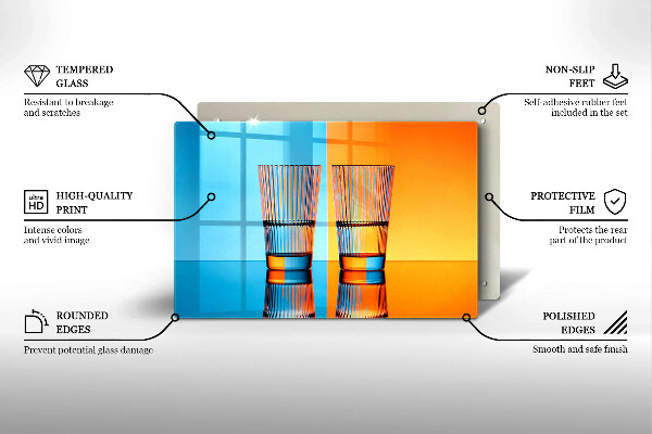 Üveg vágódeszka Két pohár vizet