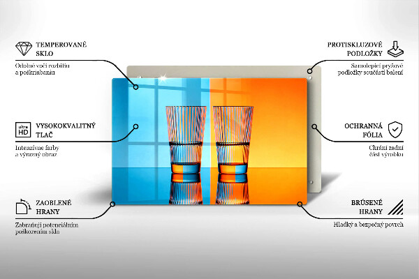 Üveg vágódeszka Két pohár vizet