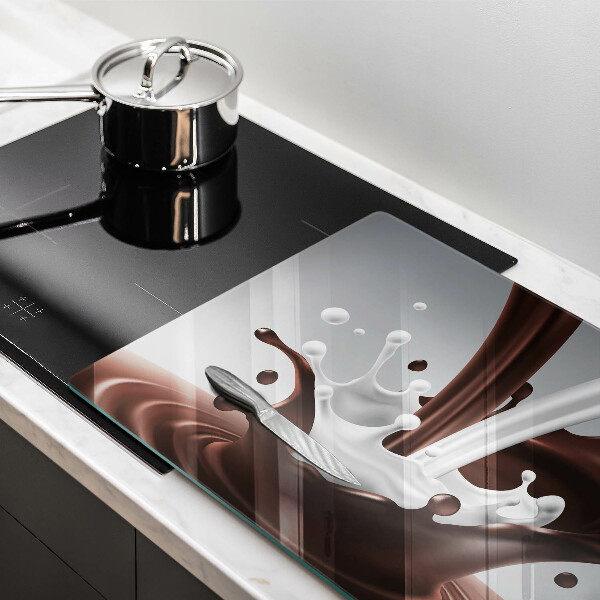 Üveg vágódeszka Tej és csokoládé