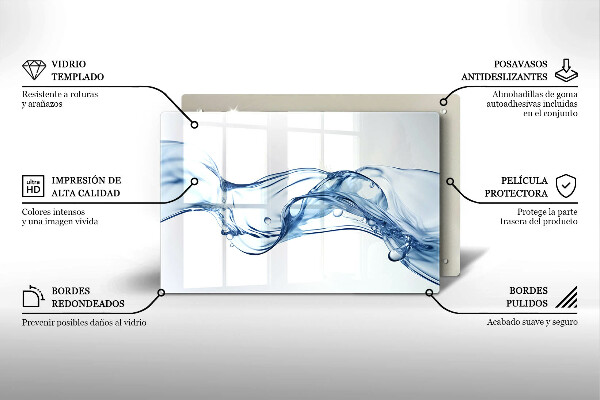 Üveg vágódeszka Kristályvíz