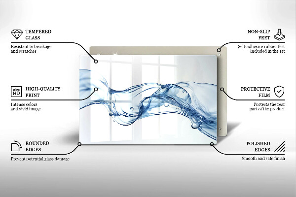 Üveg vágódeszka Kristályvíz