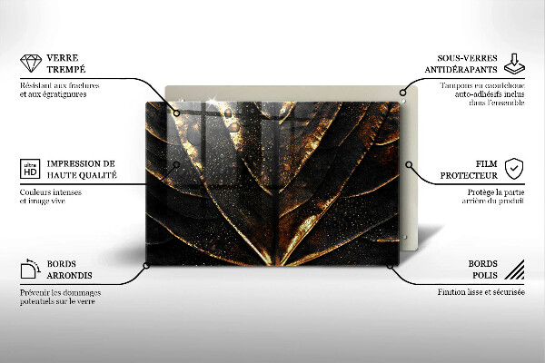 Üveg vágódeszka Aranylemez