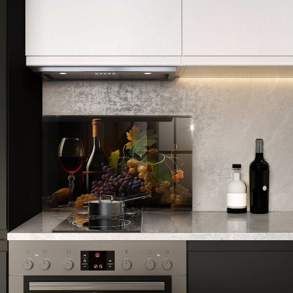 Üveg vágódeszka Pohár bor és szőlő