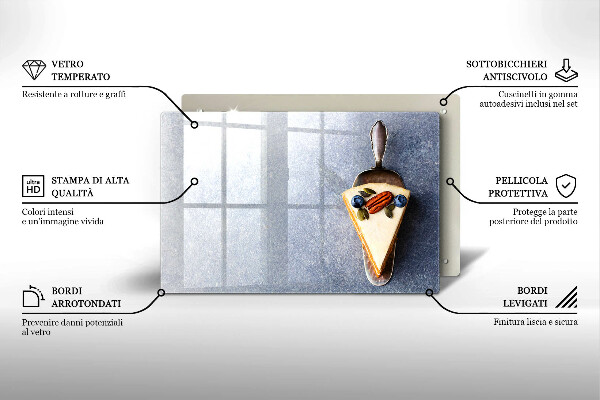 Üveg vágódeszka Szelet torta