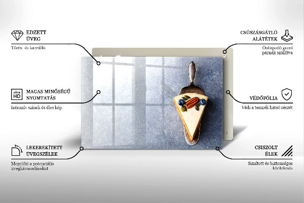 Üveg vágódeszka Szelet torta