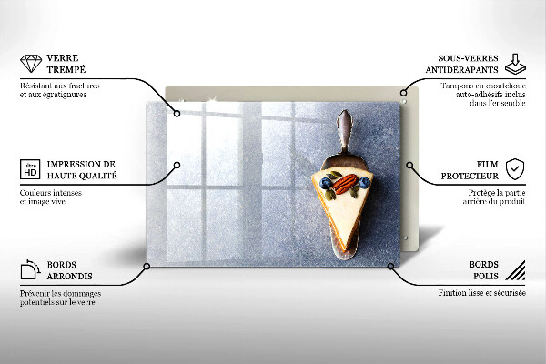 Üveg vágódeszka Szelet torta