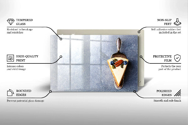 Üveg vágódeszka Szelet torta