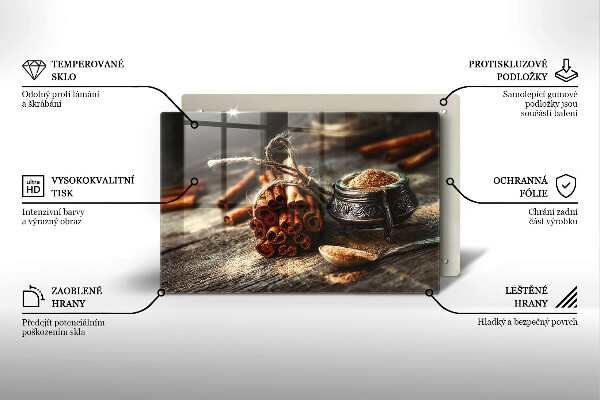 Üveg vágódeszka Vanília hüvely