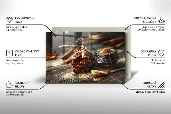 Üveg vágódeszka Vanília hüvely