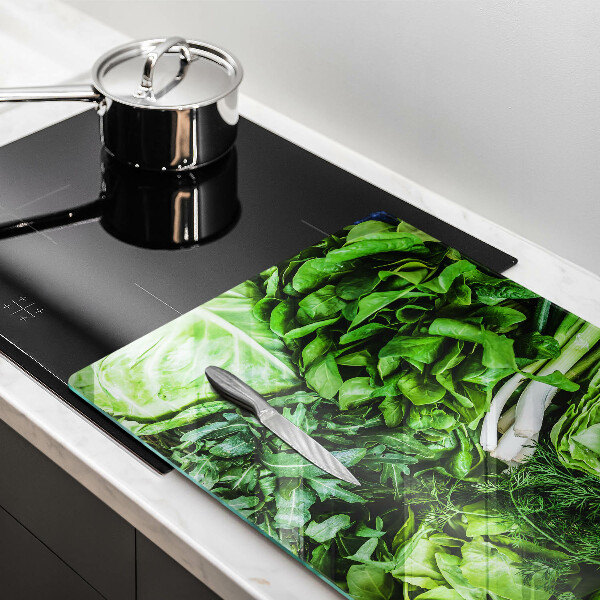 Üveg vágódeszka Zöld zöldségek