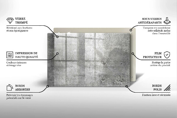 Üveg vágódeszka Beton textúra