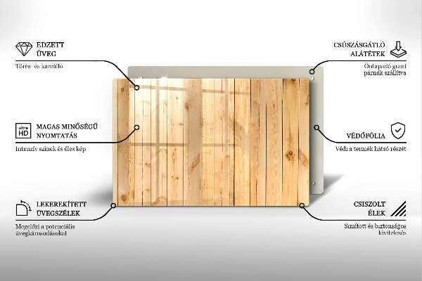 Üveg vágódeszka Finom fa táblák