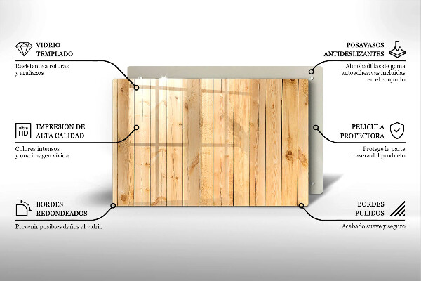 Üveg vágódeszka Finom fa táblák