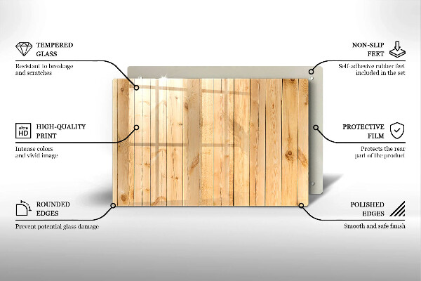 Üveg vágódeszka Finom fa táblák