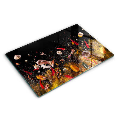 Üveg vágódeszka Forró fűszerek