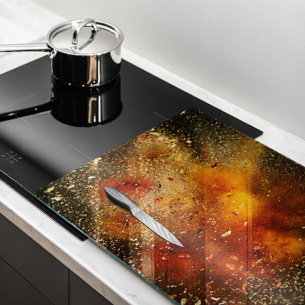 Üveg vágódeszka Színes fűszerek