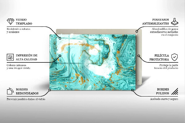 Üveg vágódeszka Kék absztrakció
