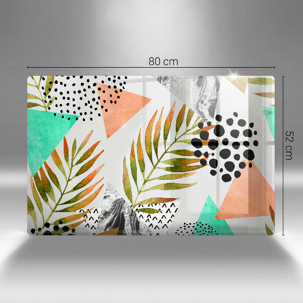 Üveg vágódeszka Boho levelek minta