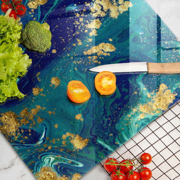 Üveg vágódeszka Absztrakció arannyal