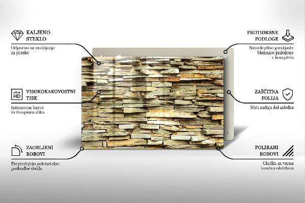 Üveg vágódeszka Díszítő kövek
