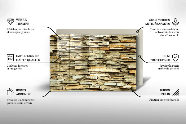 Üveg vágódeszka Díszítő kövek