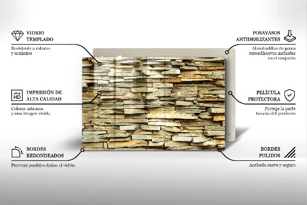 Üveg vágódeszka Díszítő kövek