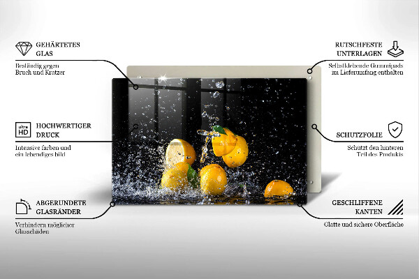 Üveg vágódeszka Lédús citrom gyümölcs