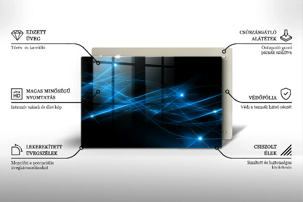 Üveg vágódeszka Absztrakt kék füst