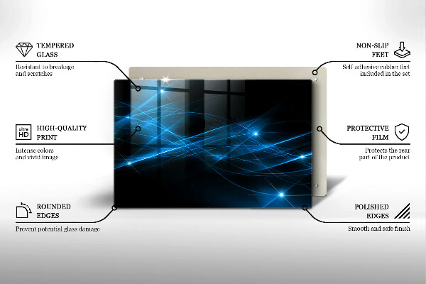 Üveg vágódeszka Absztrakt kék füst