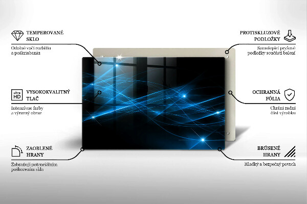 Üveg vágódeszka Absztrakt kék füst